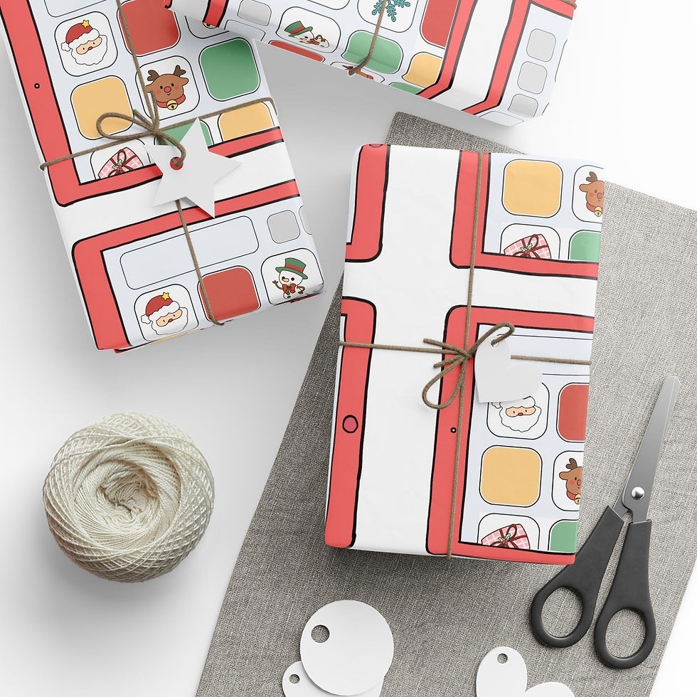 Miniatura: Wrapping/Bulletin Board Paper - Red Christmas AAC Device Pattern