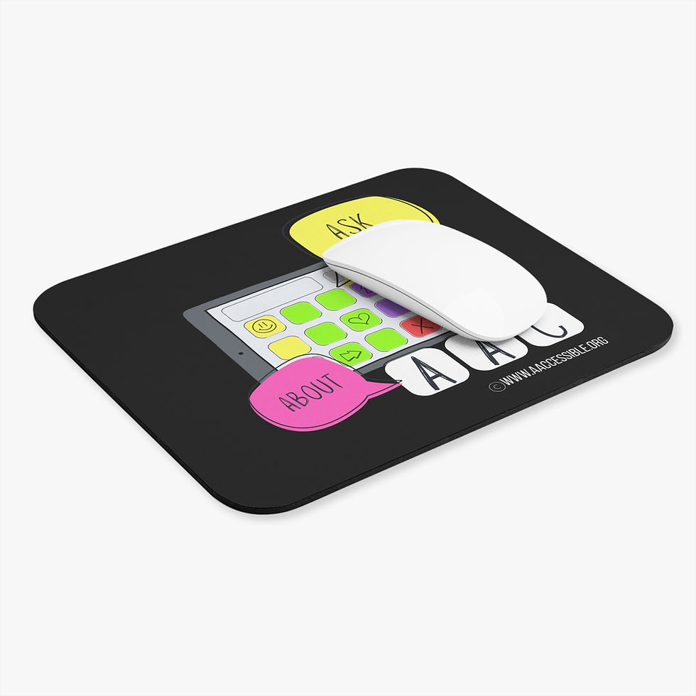 Thumbnail: Mouse Pad - "Ask Me About AAC" - Black
