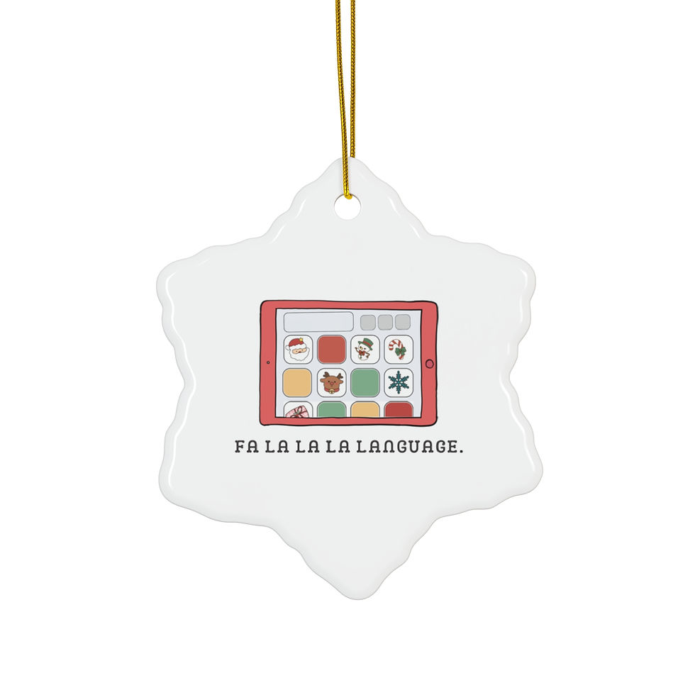 Thumbnail:  "Fa La La La Language" AAC -Red Talker- Ceramic Holiday Ornament