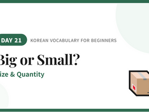  Korean opposite adjectives for size and quantity with Instructor Soona.