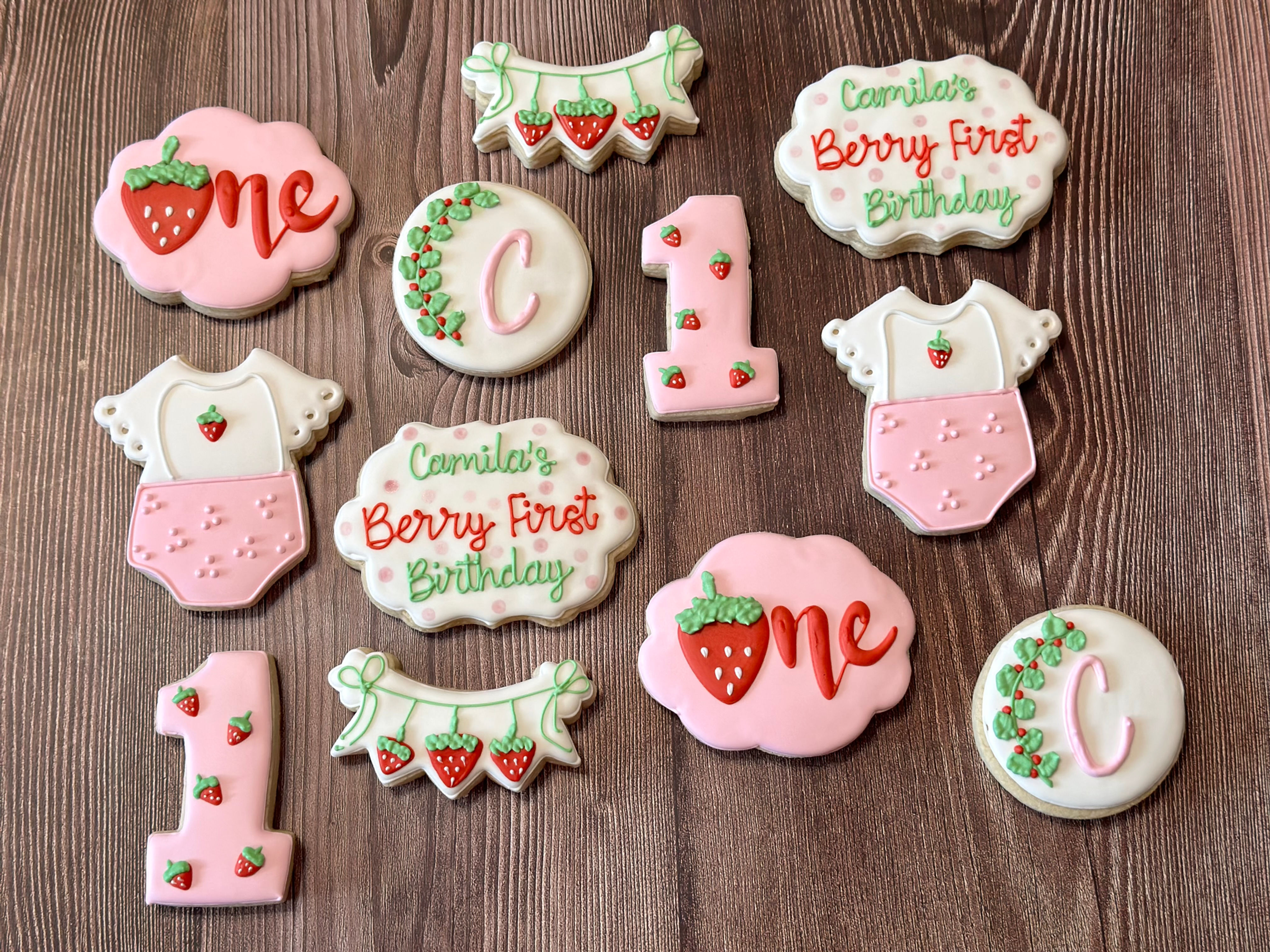 BERRY FIRST BIRTHDAY COOKIES
