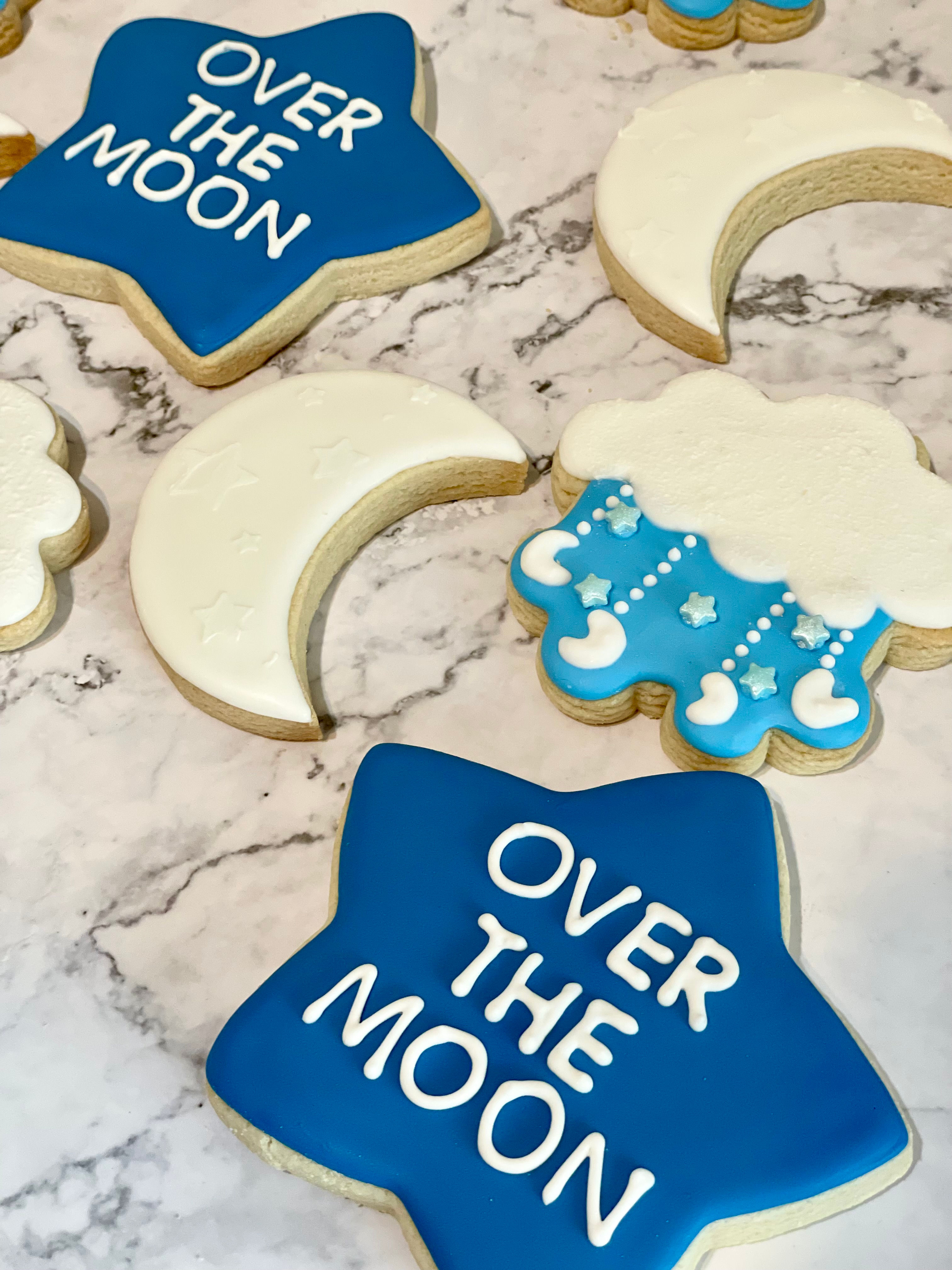 OVER THE MOON BABY SHOWER COOKIES