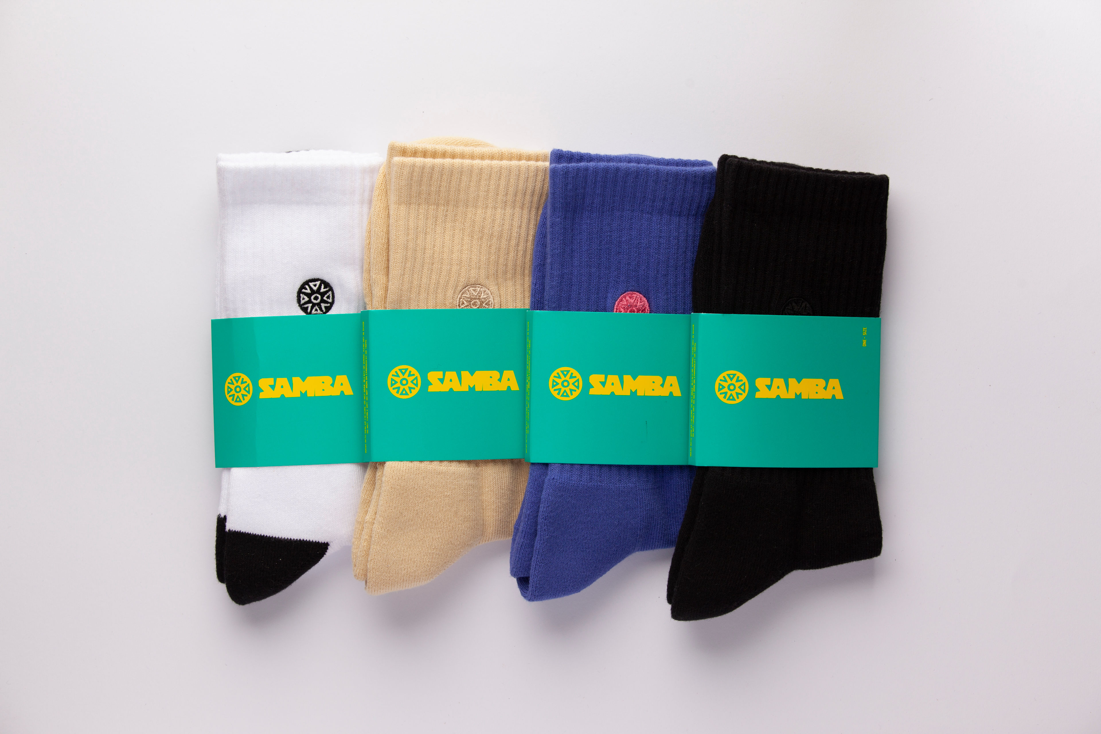 Samba Reminder Pack — all 4 motivational socks in gift sleeves