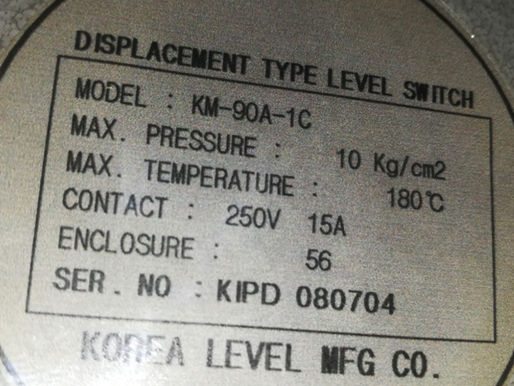 For Sale: KOREA LEVEL MFG CO. KM-90A-1C Displacement Type Level Switch