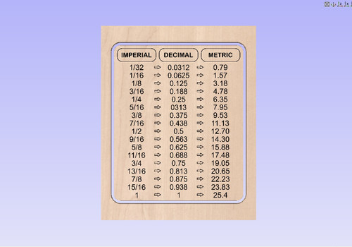 Machining Conversion Table Unit Conversion Chart | Vector files for CNC | | Oak and Alloy