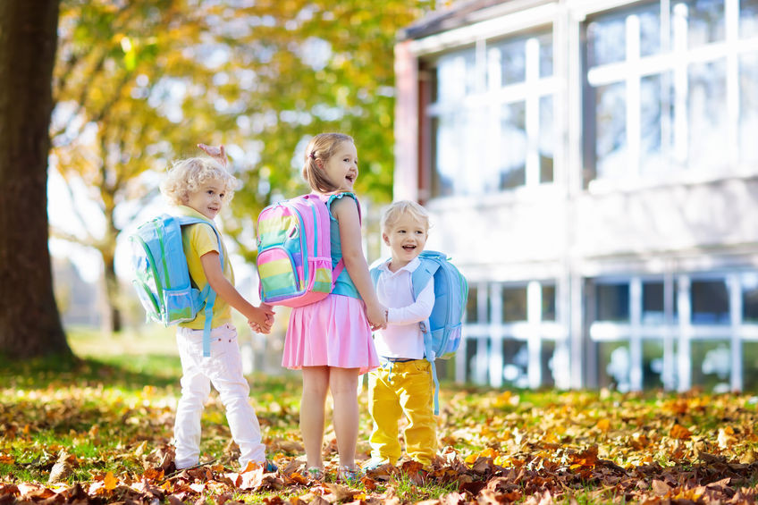 Kids go back to school. Child at kindergarten.