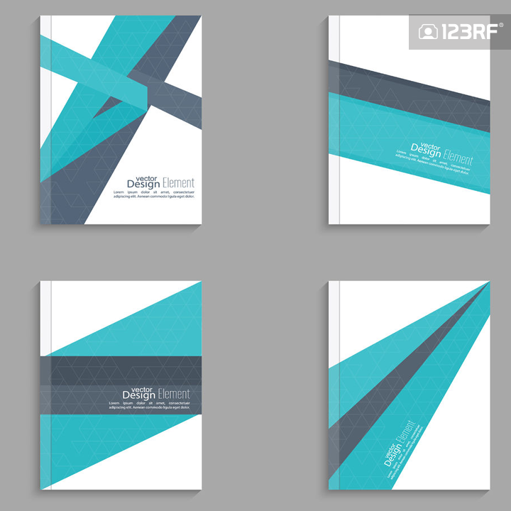 Vector - Set Magazine Cover with origami intersecting ribbons. For book, brochure, flyer, poster, booklet, leaflet, cd cover, postcard, business card, annual report. vector illustration. abstract background