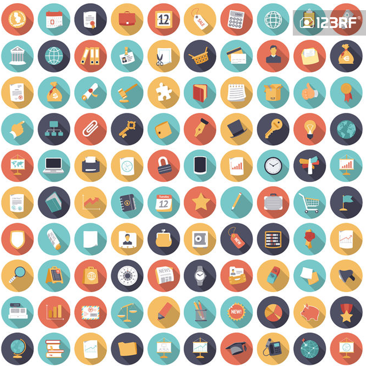 Vector - Flat design icons for business and finance. Vector eps10 with transparency.