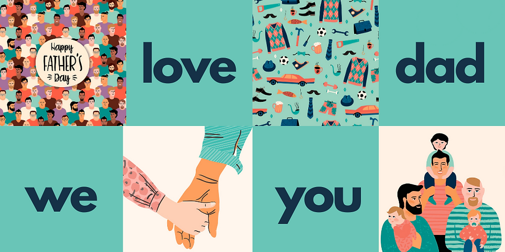 father's day illustrations for social media post
