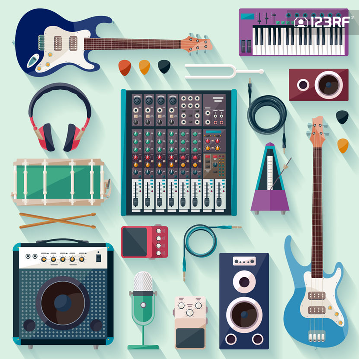 Vector - Music creation. Flat design.