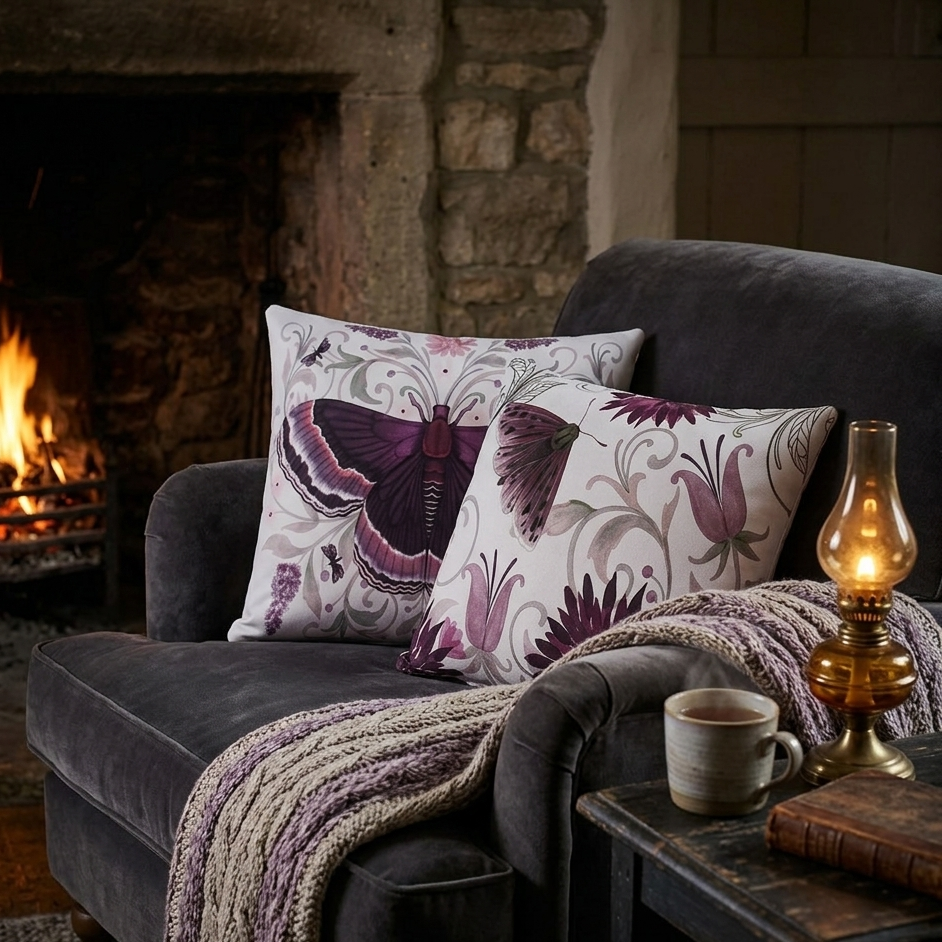 Thumbnail: Pillow - Butterfly (mauve)
