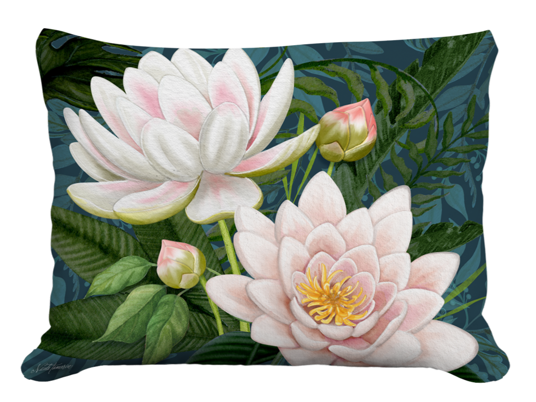Pillow - Midnight Garden Water Lilies