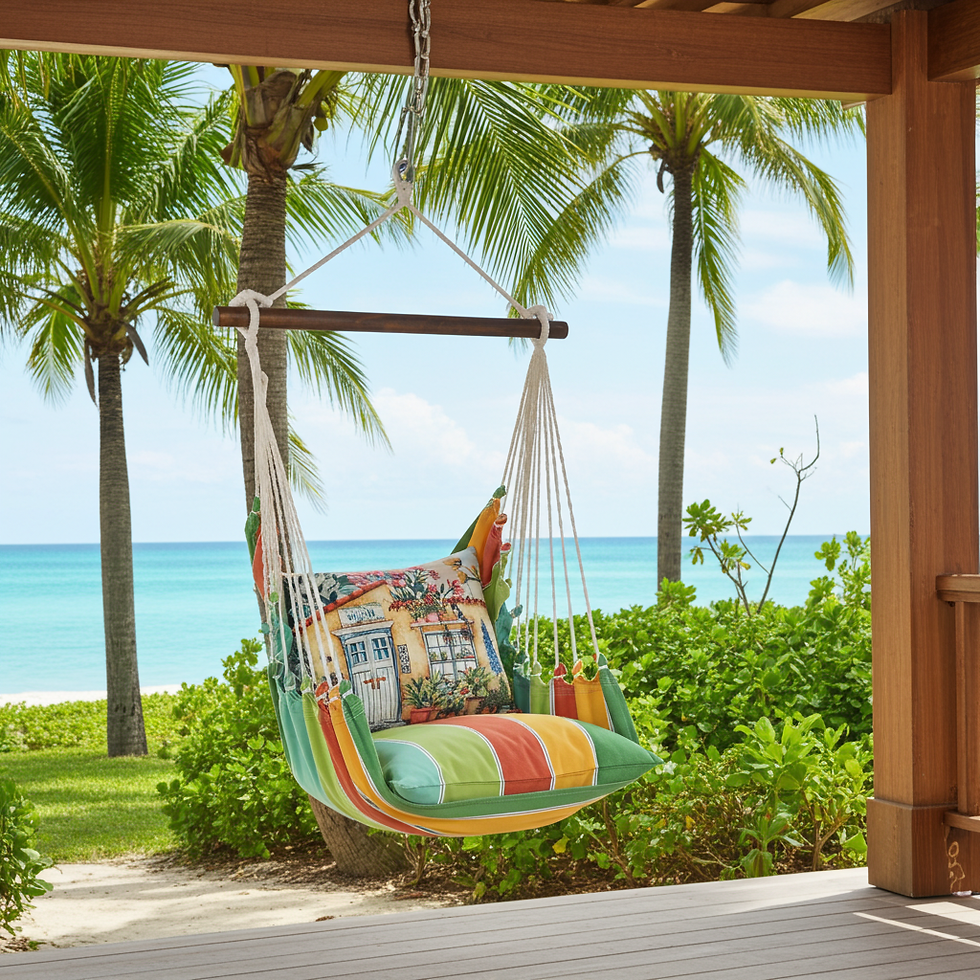 Thumbnail: Hammock Swing 4-piece Set - Tropical Breeze w/ Welcome Home