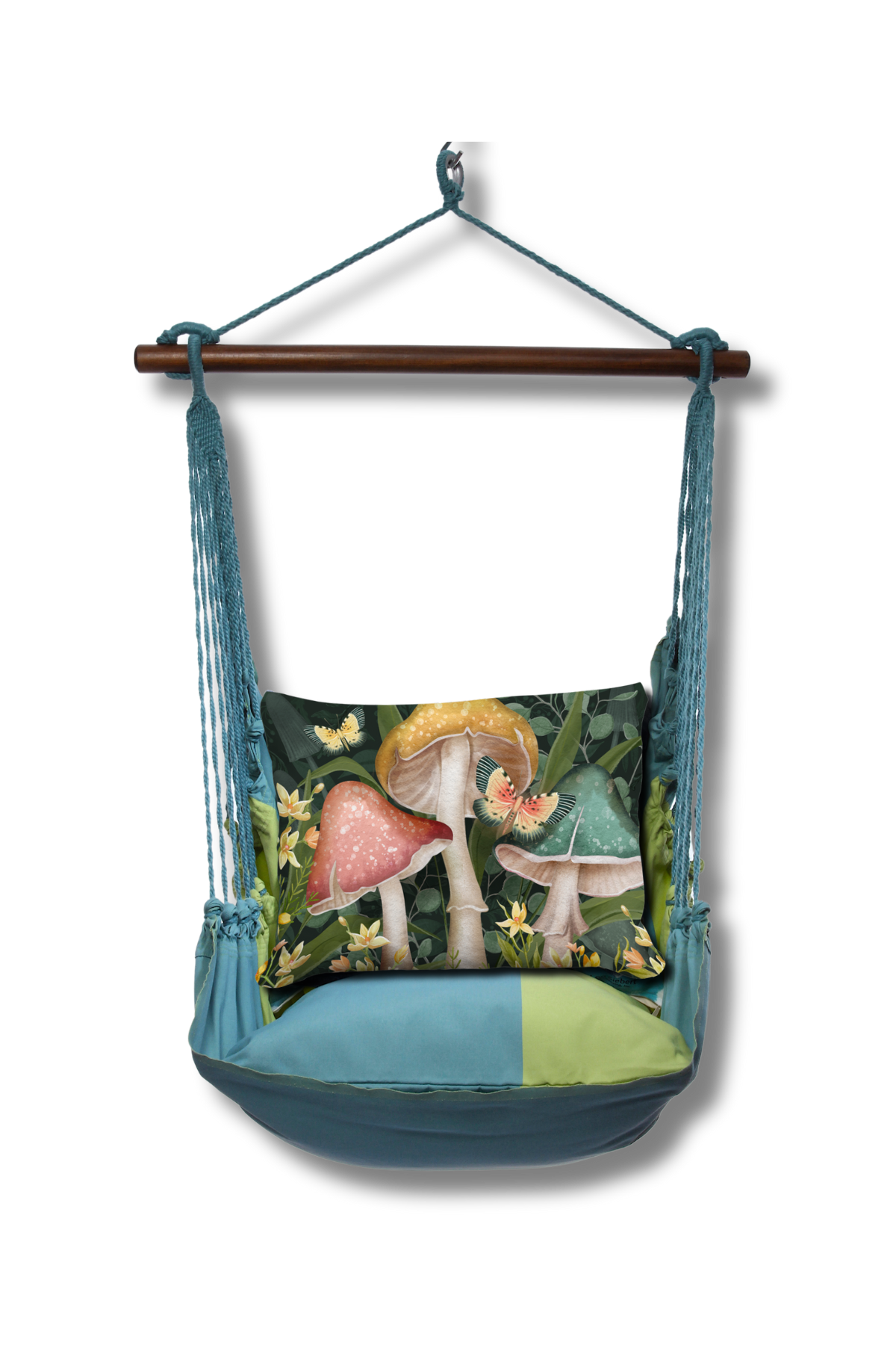 Hammock Swing 4-piece Set - Meadow Mist Stripe w/ Mushroom Trio pillow