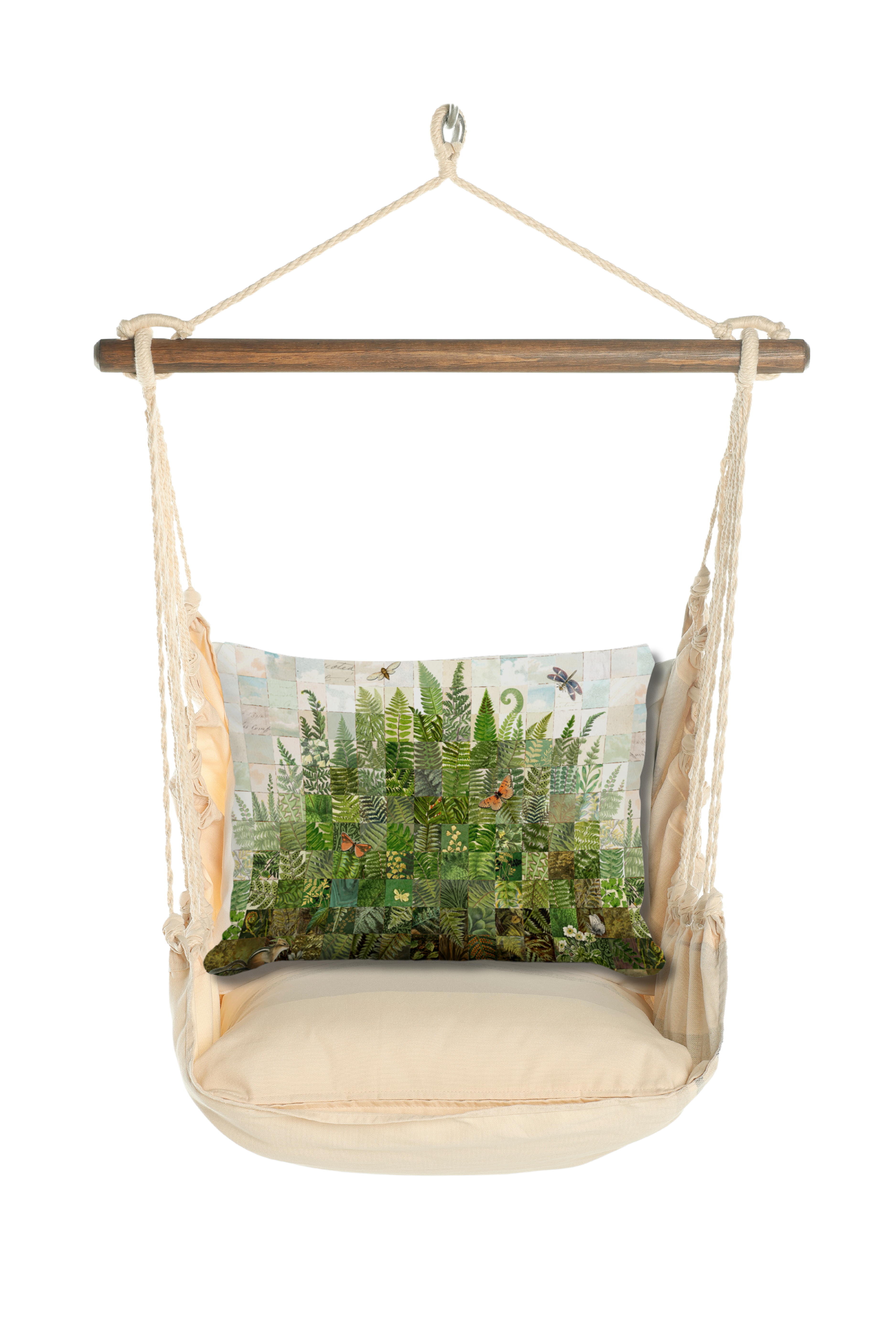 Hammock Swing 4-piece Set - Magnolia Stripe w/ Fern Collage