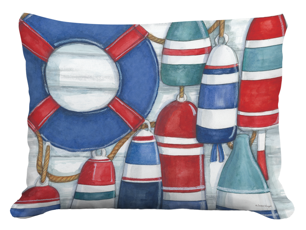 Pillow - Buoys Red and Blue
