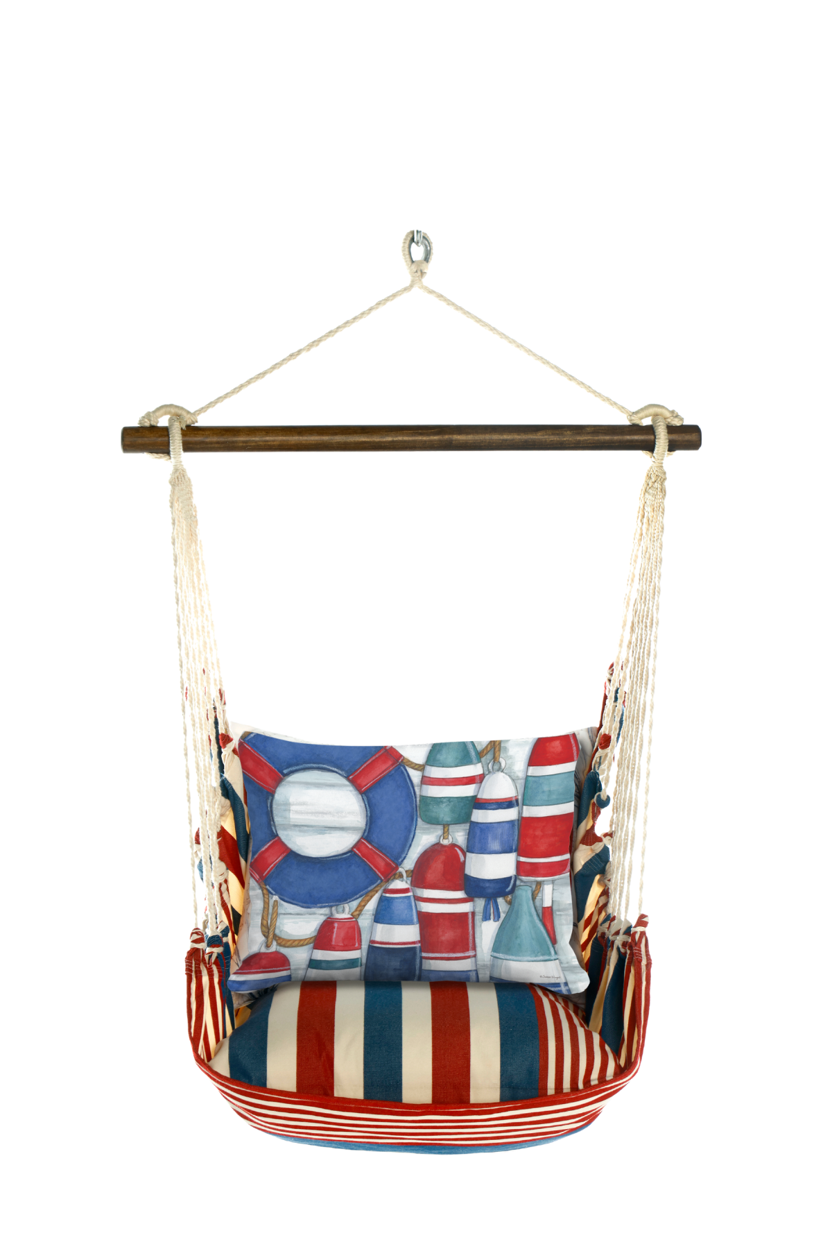 Hammock Swing 4-piece Set - Stars and Stripes w/ Red and Blue Buoys pillow