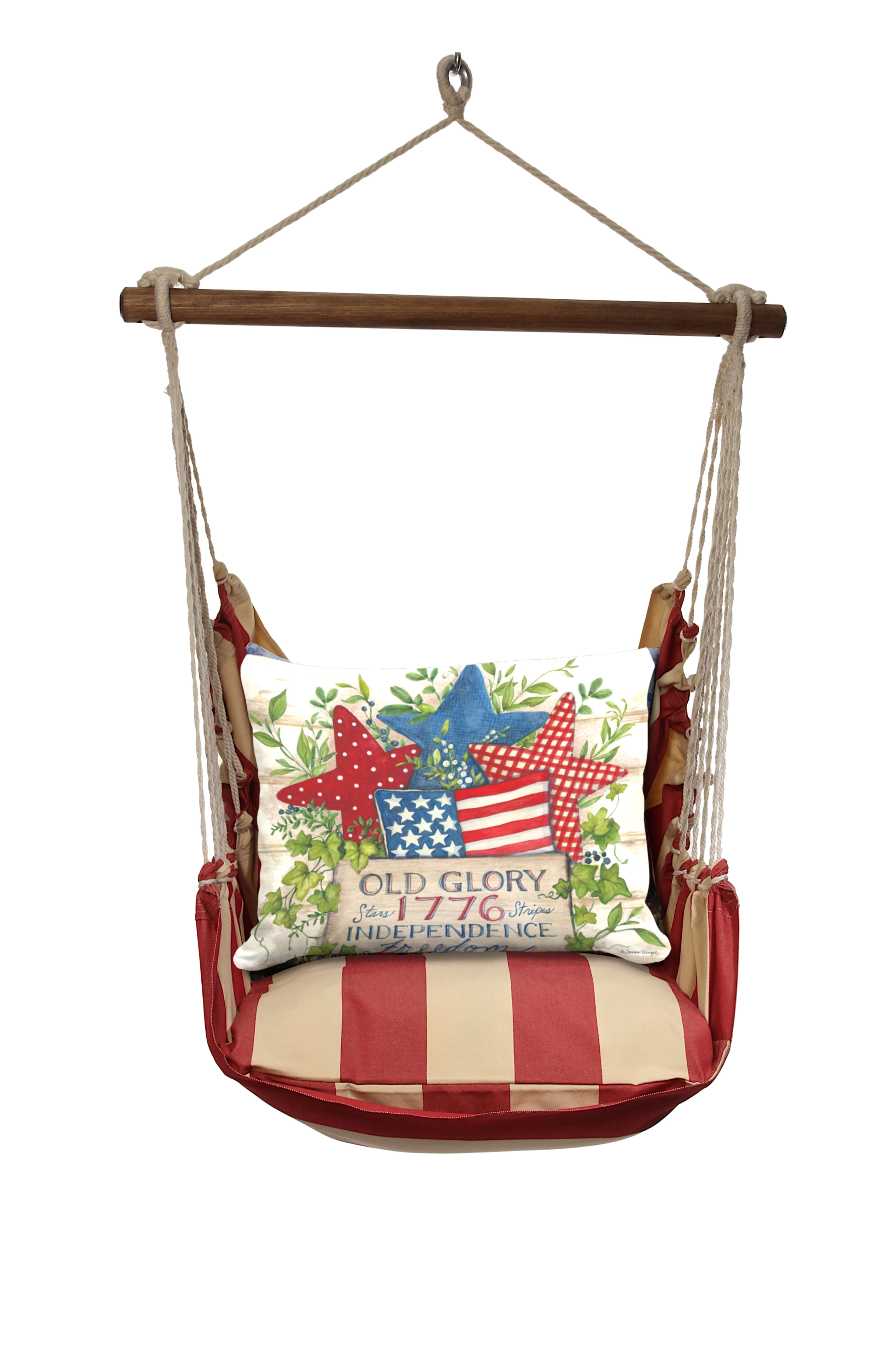 Hammock Swing 4-piece Set - Americana Stripe w/ Independence Old Glory