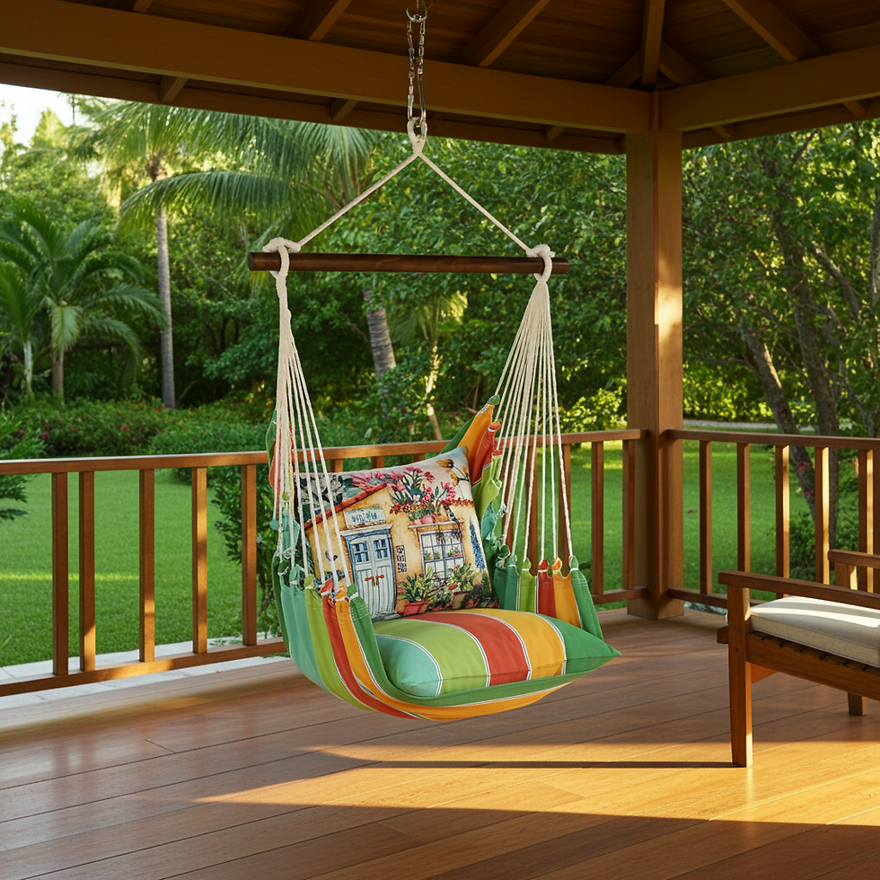 Thumbnail: Hammock Swing 4-piece Set - Tropical Breeze w/ Welcome Home