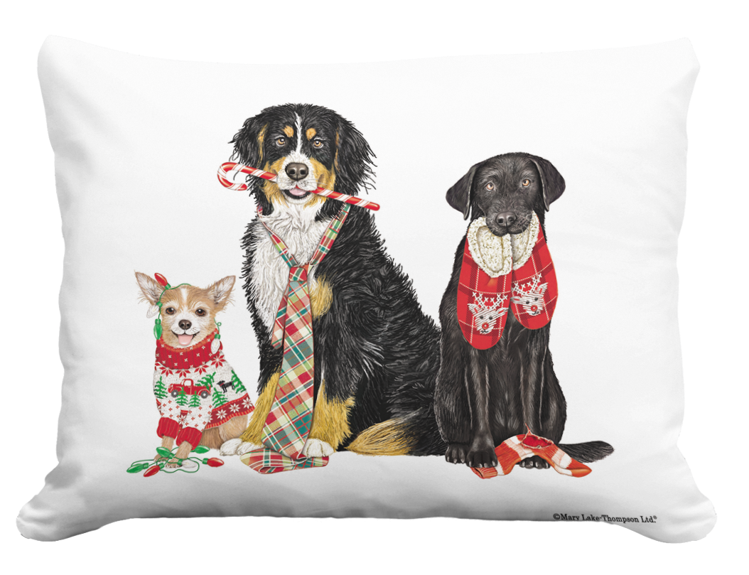 Pillow - Christmas Dog Trio 1