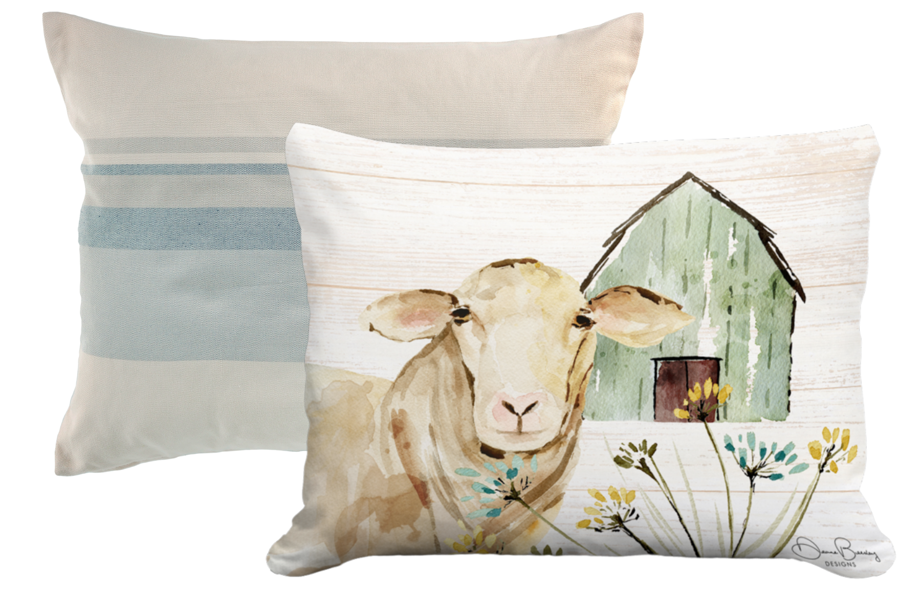 Pillow Bundle - Magnolia Stripe + Sheep at the Barn (19x24")