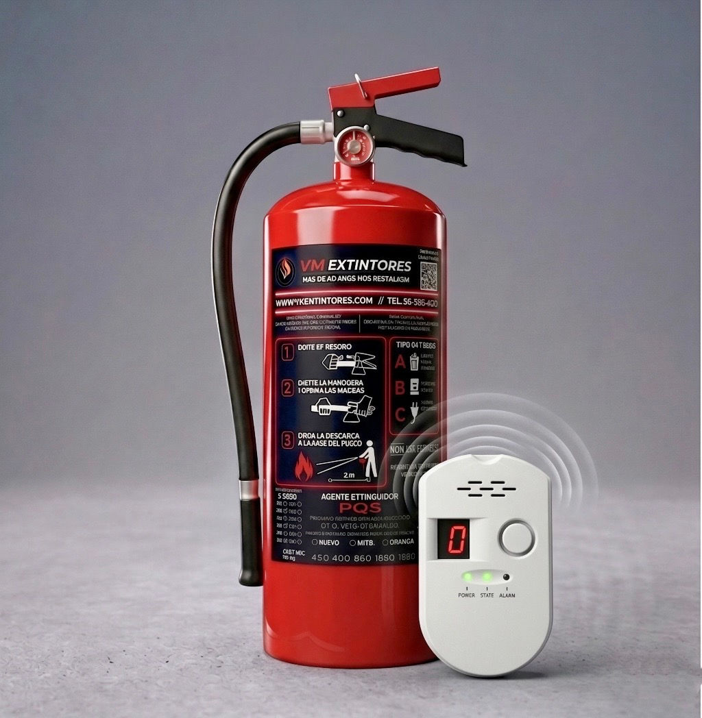 Kit Hogar Extintor PQS con Detector de gas Natura y Lp
