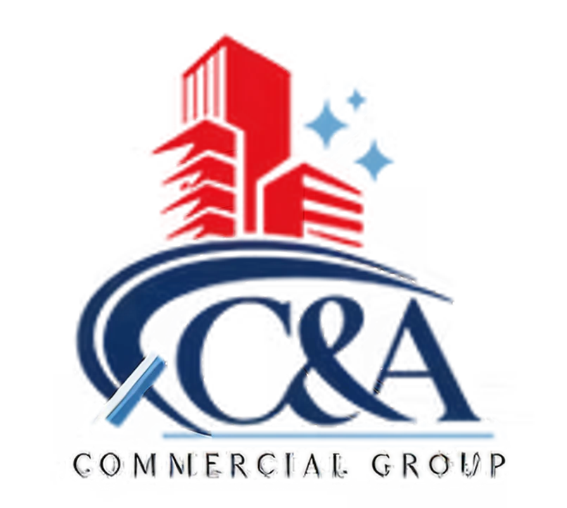 QCA Commercial Group logo, red building icon