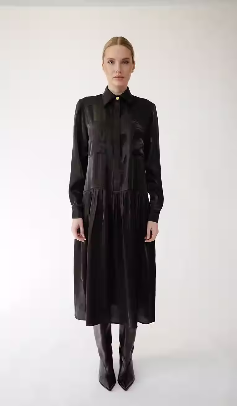 Pleated shirt dress