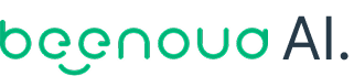Beenova AI. company logo with green and dark gray text.
