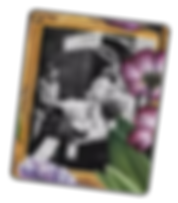 Man selling flowers with sign,