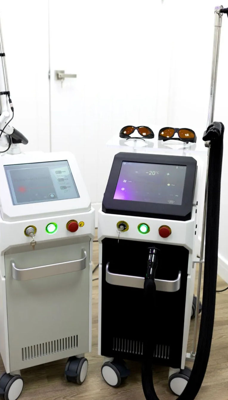 Two laser machines for tattoo removal