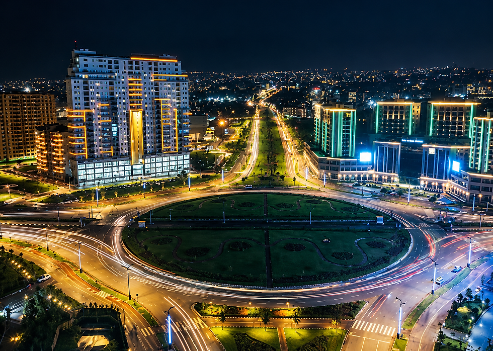Addis Ababa city at night, Ethiopia