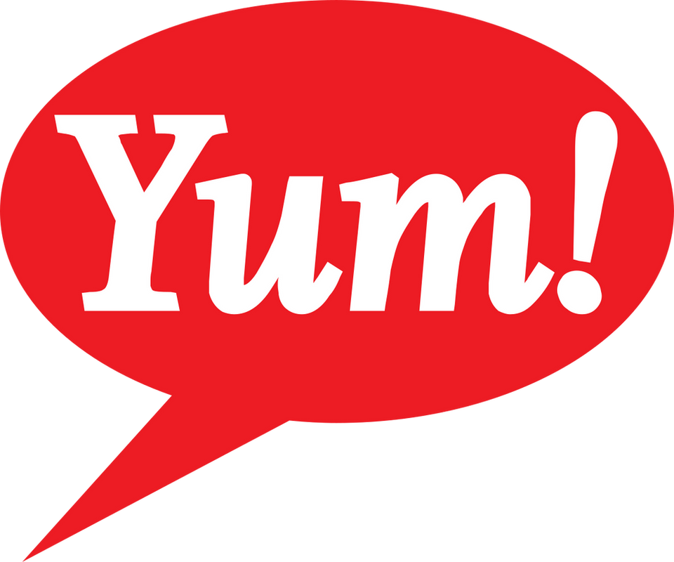 Red speech bubble with the word Yum! Jos New Site