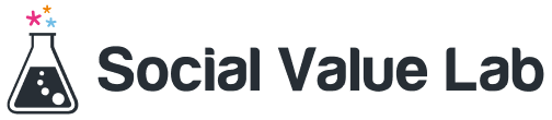 Social Value Lab logo, flask with sparkles