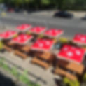 Outdoor tables at a local pub creating a homey atmosphere.