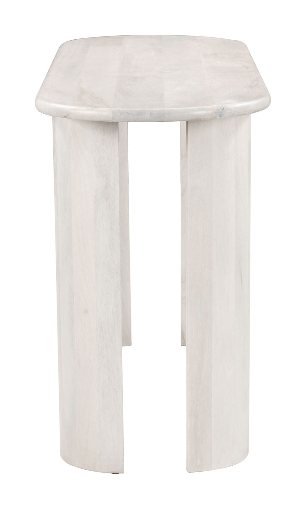 Thumbnail: Whitewashed mango wood console table with sculptural legs styled in a modern interior.