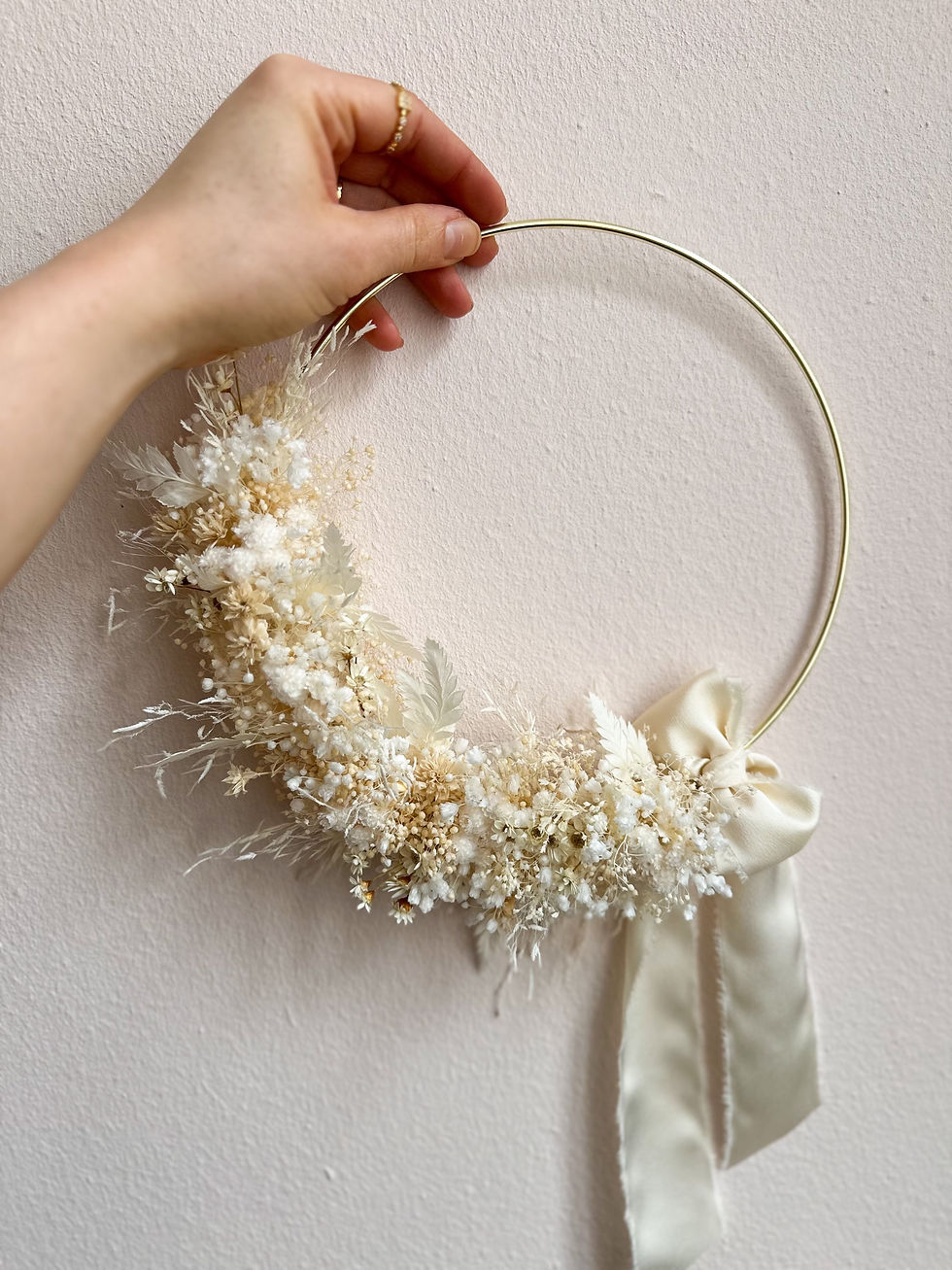 Miniaturbild: Trockenblumenkranz „All white“