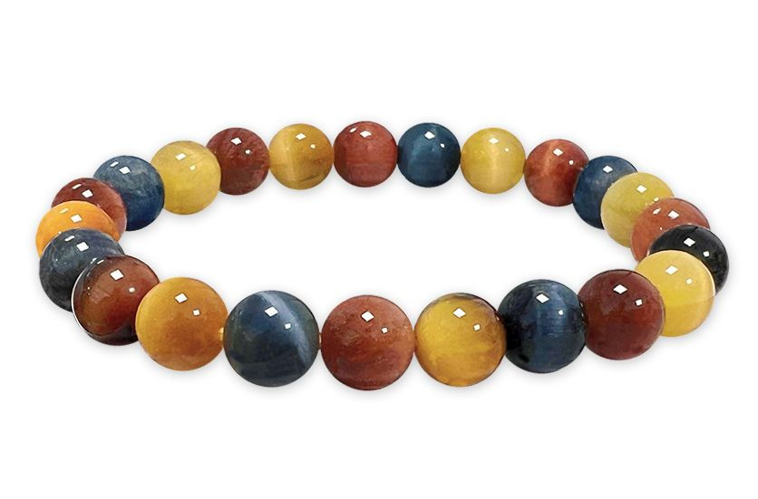 Bracelet Oeil de tigre multicolore AAA