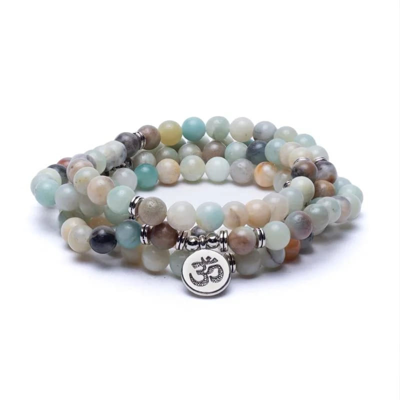Mala en Amazonite - élastique - avec Om