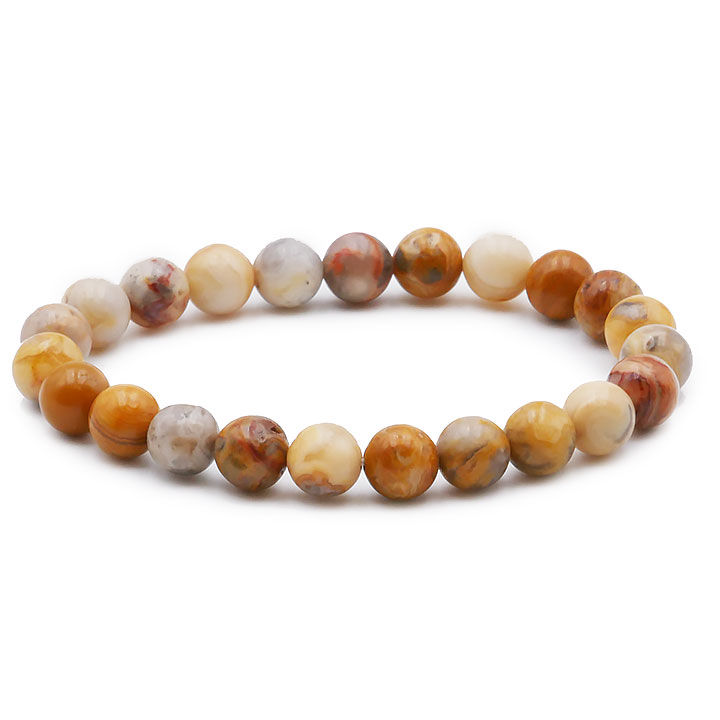 Bracelet boule 08mm AGATE Crazy Lace