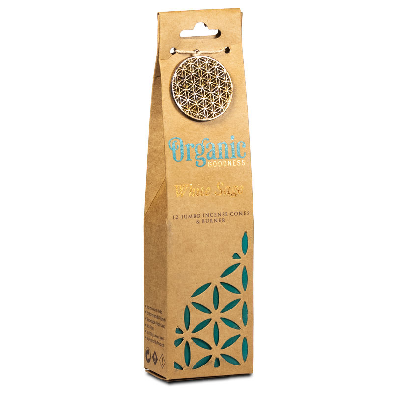 Encens cône organic goodness  sauge blanche + brûleur
