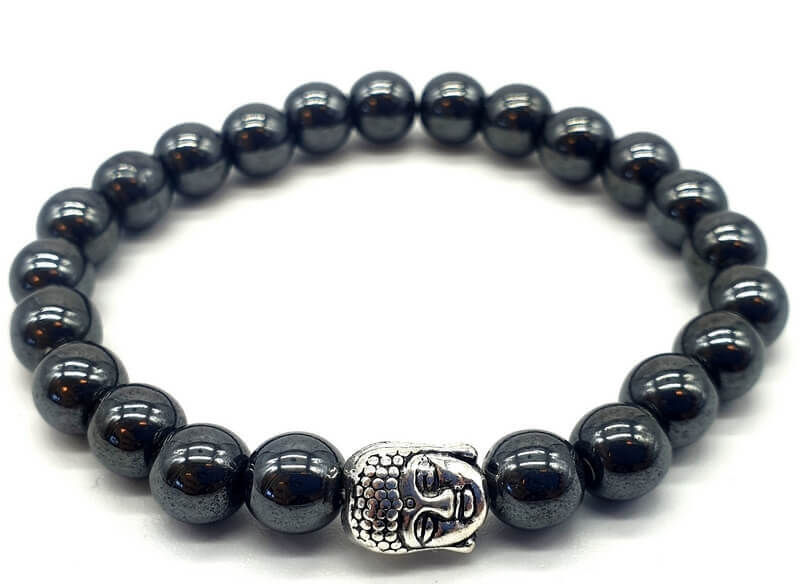 Bracelet 08mm Hématite & Bouddha
