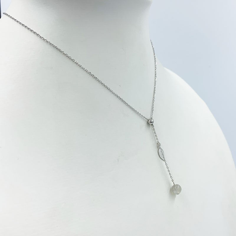 Chaine argent 0.925 - Feuille Labradorite