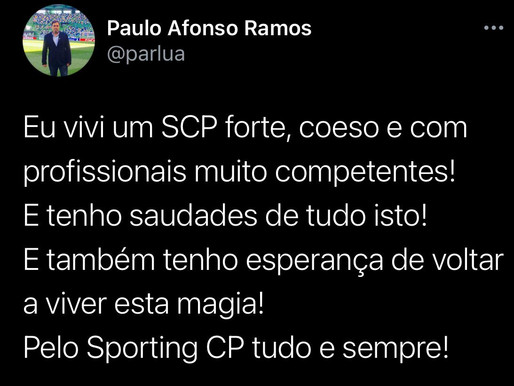 Paulo Afonso Ramos 27/10/2020 - EU JÁ VIVI UM SPORTING FORTE!