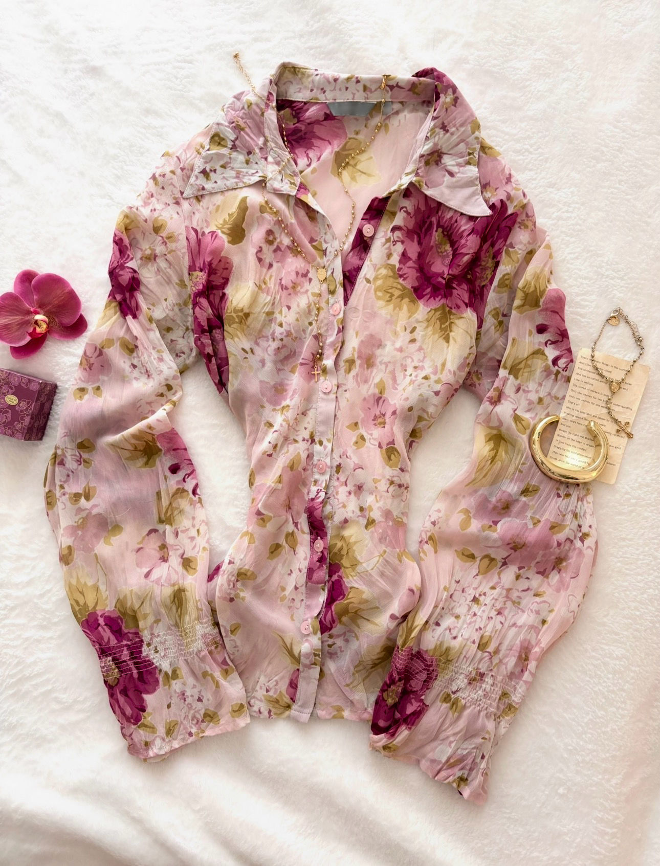 ❀ Floral Detailed Elegant Dollette Embroidered Shirt ❀