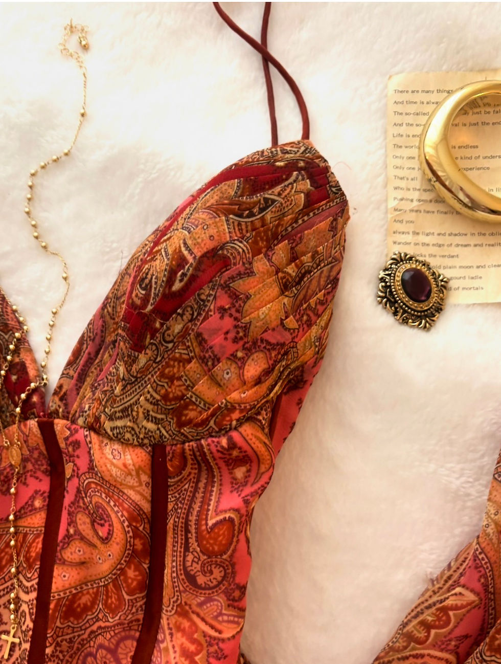 Thumbnail: ❀ Vintage Arabic Style Draped Corseted Maxi Dress ❀