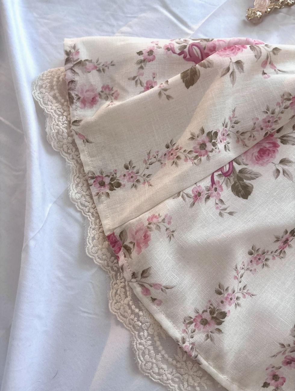 Thumbnail: ❀ Ivory Floral Ruffle Trimmed Dollette Dress ❀
