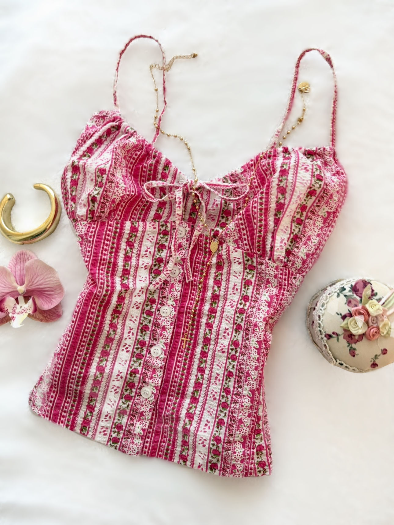 ❀ True Coquette Embroidered Berry Sweet Cami ❀