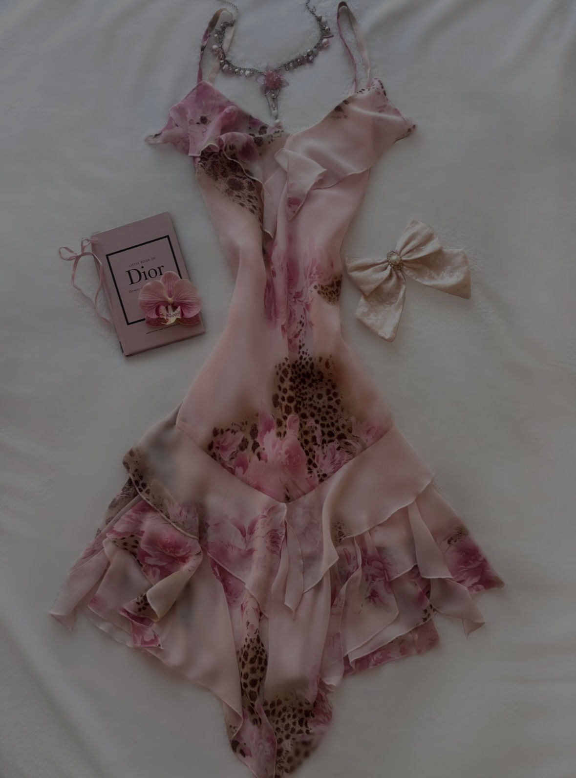 ❀ Light Pink Tulip Flowing Dollette Maxi Dress ❀