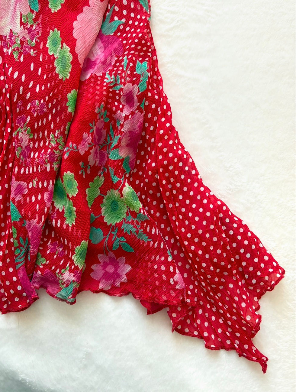 Thumbnail: ❀ Vintage Polka-Dot Floral Ruffle Trimmed Dress ❀